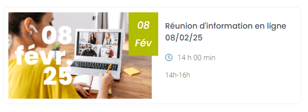 Réunion d&rsquo;information en ligne 08/02/25