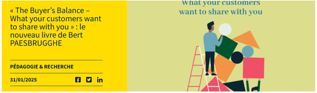 The Buyer’s Balance – What your customers want to share with you » : le nouveau livre de Bert PAESBRUGGHE