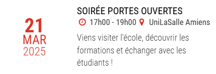 Soirée portes ouvertes UNILASALLE Amiens ce vendredi 21 mars 2025
