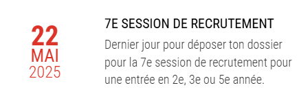 7E SESSION DE RECRUTEMENTS