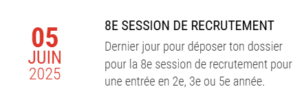 8E SESSION DE RECRUTEMENT