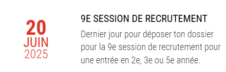 9E SESSION DE RECRUTEMENT