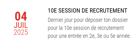 10E SESSION DE RECRUTEMENTS