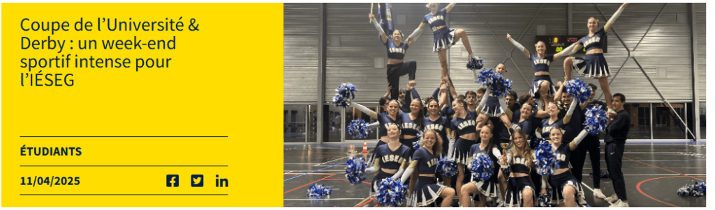 Coupe de l’Université & Derby : un week-end sportif intense pour l’IÉSEG