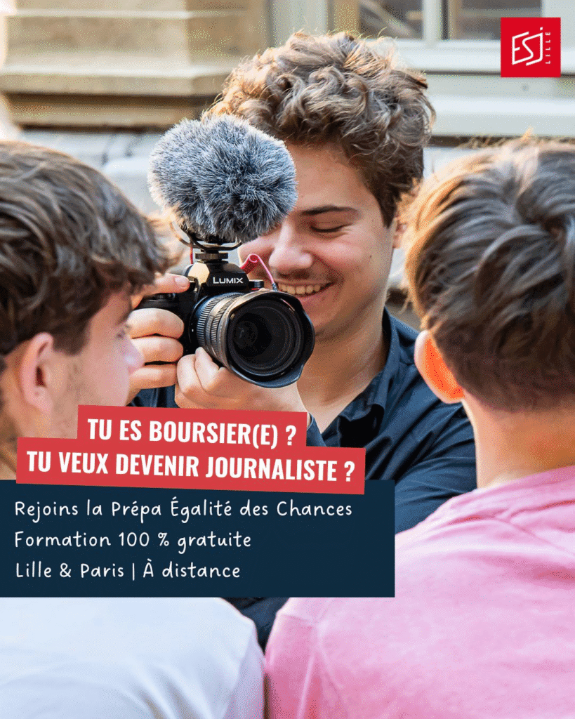 Tu veux devenir journaliste et tu es boursier(e) ? Cette prépa est pour toi. La Prépa Égalité des Chances de l’ESJ Lille lance les candidatures pour sa 17e promo !