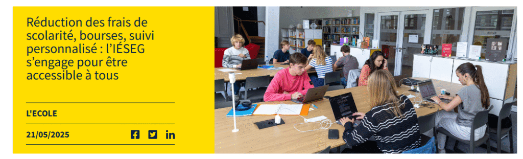 Réduction des frais de scolarité, bourses, suivi personnalisé : l’IÉSEG s’engage pour être accessible à tous