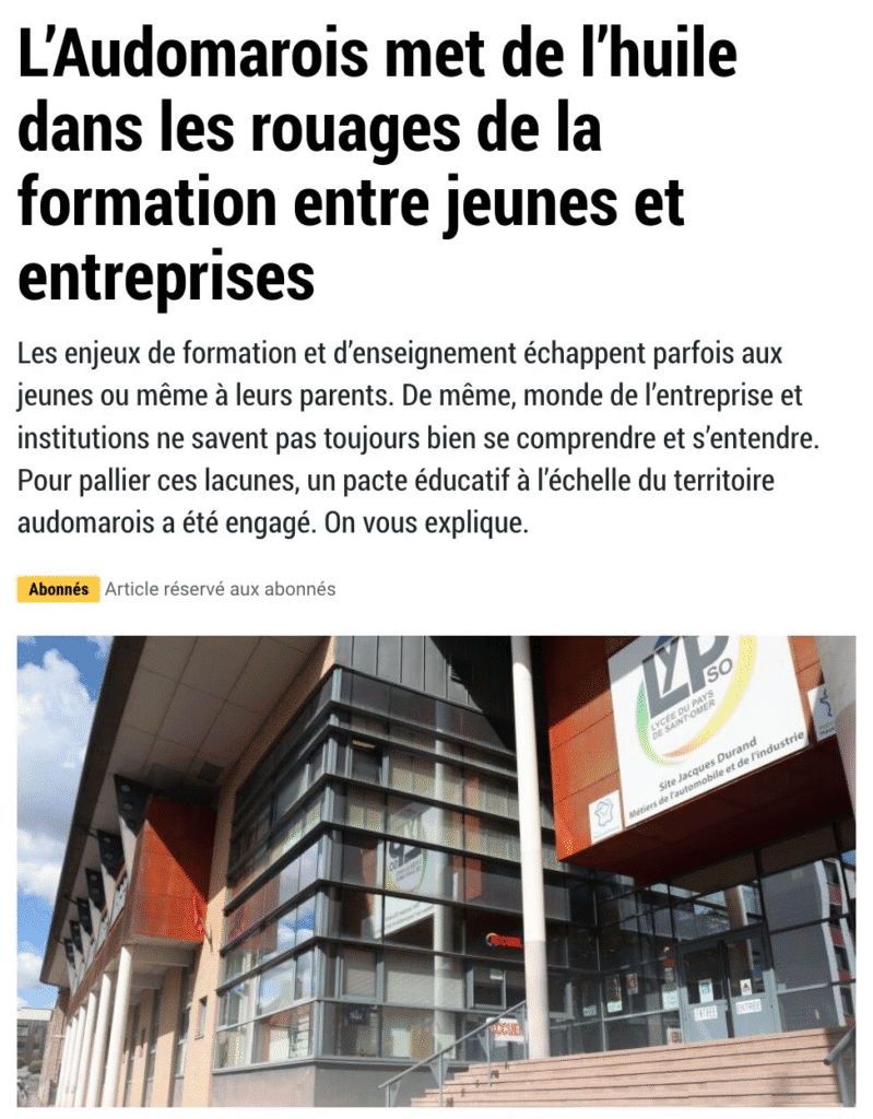 👏 L&rsquo;Audomarois s&rsquo;engage pour la formation et l&rsquo;#emploi des jeunes