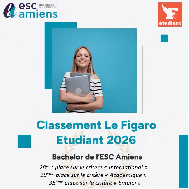 Classement Le Figaro Étudiant 2026 : le Bachelor de l’ESC Amiens parmi les meilleurs Bachelors de France