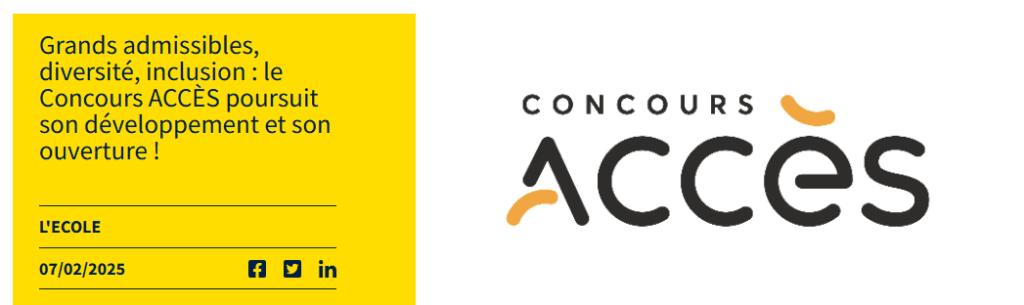 Grands admissibles, diversité, inclusion : le Concours ACCÈS poursuit son développement et son ouverture !